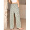 imageANRABESS Womens Striped Gingham Pants 2025 Pajama Lounge Boxer Pants Cute PJ Bottoms Casual Wide Leg Trousers with PocketsArmy Green White Plaid