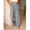 imageANRABESS Womens Striped Gingham Pants 2025 Pajama Lounge Boxer Pants Cute PJ Bottoms Casual Wide Leg Trousers with PocketsBlack White Plaid