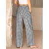 imageANRABESS Womens Striped Gingham Pants 2025 Pajama Lounge Boxer Pants Cute PJ Bottoms Casual Wide Leg Trousers with PocketsBlack White Plaid