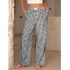 imageANRABESS Womens Striped Gingham Pants 2025 Pajama Lounge Boxer Pants Cute PJ Bottoms Casual Wide Leg Trousers with PocketsBlack White Plaid