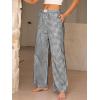 imageANRABESS Womens Striped Gingham Pants 2025 Pajama Lounge Boxer Pants Cute PJ Bottoms Casual Wide Leg Trousers with PocketsBlack White Plaid