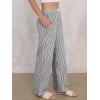 imageANRABESS Womens Striped Gingham Pants 2025 Pajama Lounge Boxer Pants Cute PJ Bottoms Casual Wide Leg Trousers with PocketsBlack White Stripe