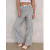 imageANRABESS Womens Striped Gingham Pants 2025 Pajama Lounge Boxer Pants Cute PJ Bottoms Casual Wide Leg Trousers with PocketsBlack White Stripe