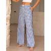 imageANRABESS Womens Striped Gingham Pants 2025 Pajama Lounge Boxer Pants Cute PJ Bottoms Casual Wide Leg Trousers with PocketsBlue White Plaid