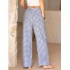 imageANRABESS Womens Striped Gingham Pants 2025 Pajama Lounge Boxer Pants Cute PJ Bottoms Casual Wide Leg Trousers with PocketsBlue White Plaid