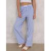 imageANRABESS Womens Striped Gingham Pants 2025 Pajama Lounge Boxer Pants Cute PJ Bottoms Casual Wide Leg Trousers with PocketsBlue White Stripe