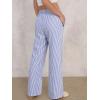 imageANRABESS Womens Striped Gingham Pants 2025 Pajama Lounge Boxer Pants Cute PJ Bottoms Casual Wide Leg Trousers with PocketsBlue White Stripe