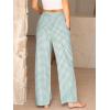 imageANRABESS Womens Striped Gingham Pants 2025 Pajama Lounge Boxer Pants Cute PJ Bottoms Casual Wide Leg Trousers with PocketsGreen White Plaid