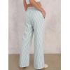 imageANRABESS Womens Striped Gingham Pants 2025 Pajama Lounge Boxer Pants Cute PJ Bottoms Casual Wide Leg Trousers with PocketsGreen White Stripe