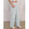 imageANRABESS Womens Striped Gingham Pants 2025 Pajama Lounge Boxer Pants Cute PJ Bottoms Casual Wide Leg Trousers with PocketsGreen White Stripe
