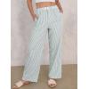 imageANRABESS Womens Striped Gingham Pants 2025 Pajama Lounge Boxer Pants Cute PJ Bottoms Casual Wide Leg Trousers with PocketsGreen White Stripe