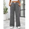 imageANRABESS Womens Striped Gingham Pants 2025 Pajama Lounge Boxer Pants Cute PJ Bottoms Casual Wide Leg Trousers with PocketsMulti Black Plaid