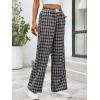 imageANRABESS Womens Striped Gingham Pants 2025 Pajama Lounge Boxer Pants Cute PJ Bottoms Casual Wide Leg Trousers with PocketsMulti Black Plaid