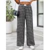 imageANRABESS Womens Striped Gingham Pants 2025 Pajama Lounge Boxer Pants Cute PJ Bottoms Casual Wide Leg Trousers with PocketsMulti Black Plaid