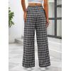 imageANRABESS Womens Striped Gingham Pants 2025 Pajama Lounge Boxer Pants Cute PJ Bottoms Casual Wide Leg Trousers with PocketsMulti Black Plaid