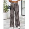 imageANRABESS Womens Striped Gingham Pants 2025 Pajama Lounge Boxer Pants Cute PJ Bottoms Casual Wide Leg Trousers with PocketsMulti Coffee Plaid