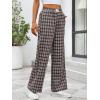 imageANRABESS Womens Striped Gingham Pants 2025 Pajama Lounge Boxer Pants Cute PJ Bottoms Casual Wide Leg Trousers with PocketsMulti Coffee Plaid