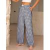 imageANRABESS Womens Striped Gingham Pants 2025 Pajama Lounge Boxer Pants Cute PJ Bottoms Casual Wide Leg Trousers with PocketsNavy Blue White Plaid