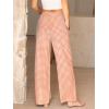 imageANRABESS Womens Striped Gingham Pants 2025 Pajama Lounge Boxer Pants Cute PJ Bottoms Casual Wide Leg Trousers with PocketsOrange White Plaid