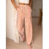 imageANRABESS Womens Striped Gingham Pants 2025 Pajama Lounge Boxer Pants Cute PJ Bottoms Casual Wide Leg Trousers with PocketsOrange White Plaid