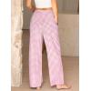 imageANRABESS Womens Striped Gingham Pants 2025 Pajama Lounge Boxer Pants Cute PJ Bottoms Casual Wide Leg Trousers with PocketsPink White Plaid