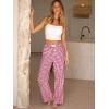 imageANRABESS Womens Striped Gingham Pants 2025 Pajama Lounge Boxer Pants Cute PJ Bottoms Casual Wide Leg Trousers with PocketsRed White Plaid