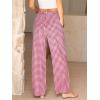 imageANRABESS Womens Striped Gingham Pants 2025 Pajama Lounge Boxer Pants Cute PJ Bottoms Casual Wide Leg Trousers with PocketsRed White Plaid
