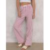 imageANRABESS Womens Striped Gingham Pants 2025 Pajama Lounge Boxer Pants Cute PJ Bottoms Casual Wide Leg Trousers with PocketsRed White Stripe