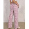 imageANRABESS Womens Striped Gingham Pants 2025 Pajama Lounge Boxer Pants Cute PJ Bottoms Casual Wide Leg Trousers with PocketsRed White Stripe