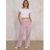 imageANRABESS Womens Striped Gingham Pants 2025 Pajama Lounge Boxer Pants Cute PJ Bottoms Casual Wide Leg Trousers with PocketsRed White Stripe