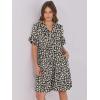 imageANRABESS Womens Summer 2025 Trendy Ruffle Short Sleeve V Neck A Line Tiered Flowy Loose Casual Mini Beach Dress with PocketsBlack White Floral