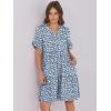 imageANRABESS Womens Summer 2025 Trendy Ruffle Short Sleeve V Neck A Line Tiered Flowy Loose Casual Mini Beach Dress with PocketsBlue White Floral