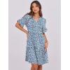 imageANRABESS Womens Summer 2025 Trendy Ruffle Short Sleeve V Neck A Line Tiered Flowy Loose Casual Mini Beach Dress with PocketsBlue White Floral