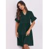 imageANRABESS Womens Summer 2025 Trendy Ruffle Short Sleeve V Neck A Line Tiered Flowy Loose Casual Mini Beach Dress with PocketsForest Green