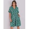 imageANRABESS Womens Summer 2025 Trendy Ruffle Short Sleeve V Neck A Line Tiered Flowy Loose Casual Mini Beach Dress with PocketsGreen Blue Floral