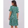 imageANRABESS Womens Summer 2025 Trendy Ruffle Short Sleeve V Neck A Line Tiered Flowy Loose Casual Mini Beach Dress with PocketsGreen Blue Floral