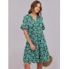 imageANRABESS Womens Summer 2025 Trendy Ruffle Short Sleeve V Neck A Line Tiered Flowy Loose Casual Mini Beach Dress with PocketsGreen Blue Floral