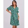 imageANRABESS Womens Summer 2025 Trendy Ruffle Short Sleeve V Neck A Line Tiered Flowy Loose Casual Mini Beach Dress with PocketsGreen Blue Floral