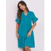 imageANRABESS Womens Summer 2025 Trendy Ruffle Short Sleeve V Neck A Line Tiered Flowy Loose Casual Mini Beach Dress with PocketsLake Blue