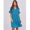imageANRABESS Womens Summer 2025 Trendy Ruffle Short Sleeve V Neck A Line Tiered Flowy Loose Casual Mini Beach Dress with PocketsLake Blue