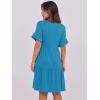 imageANRABESS Womens Summer 2025 Trendy Ruffle Short Sleeve V Neck A Line Tiered Flowy Loose Casual Mini Beach Dress with PocketsLake Blue