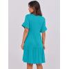 imageANRABESS Womens Summer 2025 Trendy Ruffle Short Sleeve V Neck A Line Tiered Flowy Loose Casual Mini Beach Dress with PocketsLake Green