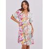imageANRABESS Womens Summer 2025 Trendy Ruffle Short Sleeve V Neck A Line Tiered Flowy Loose Casual Mini Beach Dress with PocketsMulticolour Floral
