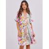 imageANRABESS Womens Summer 2025 Trendy Ruffle Short Sleeve V Neck A Line Tiered Flowy Loose Casual Mini Beach Dress with PocketsMulticolour Floral