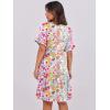 imageANRABESS Womens Summer 2025 Trendy Ruffle Short Sleeve V Neck A Line Tiered Flowy Loose Casual Mini Beach Dress with PocketsMulticolour Floral
