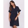 imageANRABESS Womens Summer 2025 Trendy Ruffle Short Sleeve V Neck A Line Tiered Flowy Loose Casual Mini Beach Dress with PocketsNavy Blue