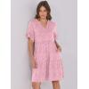 imageANRABESS Womens Summer 2025 Trendy Ruffle Short Sleeve V Neck A Line Tiered Flowy Loose Casual Mini Beach Dress with PocketsPink Floral