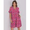 imageANRABESS Womens Summer 2025 Trendy Ruffle Short Sleeve V Neck A Line Tiered Flowy Loose Casual Mini Beach Dress with PocketsRed Floral
