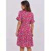 imageANRABESS Womens Summer 2025 Trendy Ruffle Short Sleeve V Neck A Line Tiered Flowy Loose Casual Mini Beach Dress with PocketsRed Floral