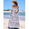 imageANRABESS Womens Summer Casual Long Maxi Beach Vacation Dresses Sleeveless Square Neck Flowy Tiered Sun Dress with PocketsBlue Orange Floral